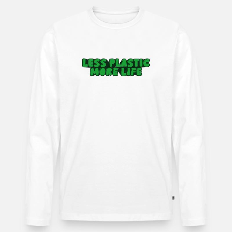 weniger Plastik, mehr Lebensdauer - Männer Premium Bio Langarmshirt - Weiß