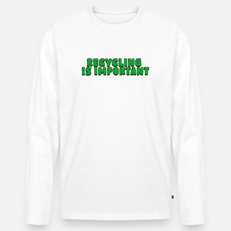 Recycling is important - Männer Premium Bio Langarmshirt - Weiß