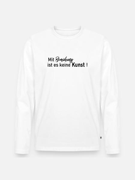 keine Kunst - Männer Premium Bio Langarmshirt - Weiß
