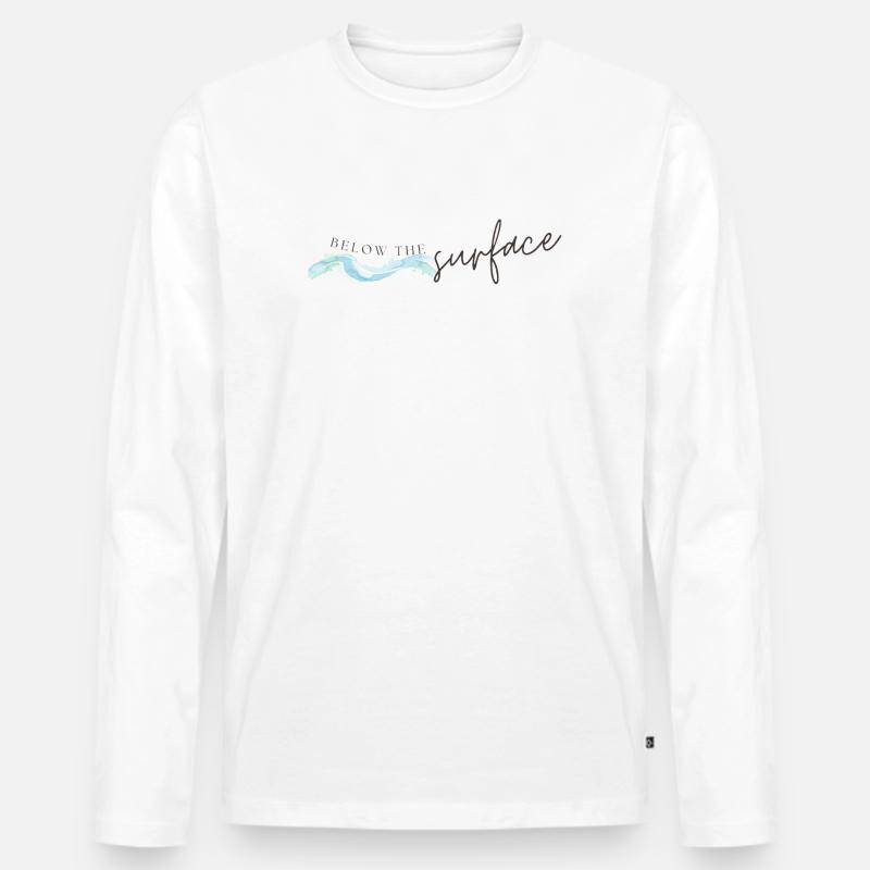 Below The Surface Ocean Inspired T-Shirt  - Männer Premium Bio Langarmshirt - Weiß
