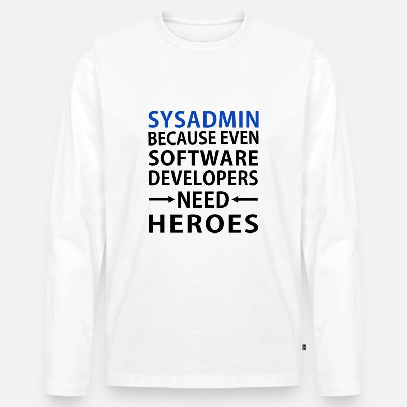 Sysadmin - Systemadministrator - Männer Premium Bio Langarmshirt - Weiß