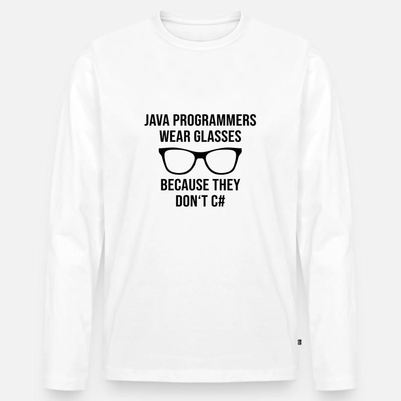Programmeur Java Developer Glasses T-shirt manches longues Premium bio Homme