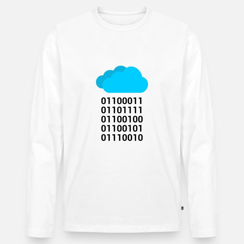 Computer Science Binary Gift Shirt - Men's Premium Organic Long Sleeve Shirt - white
