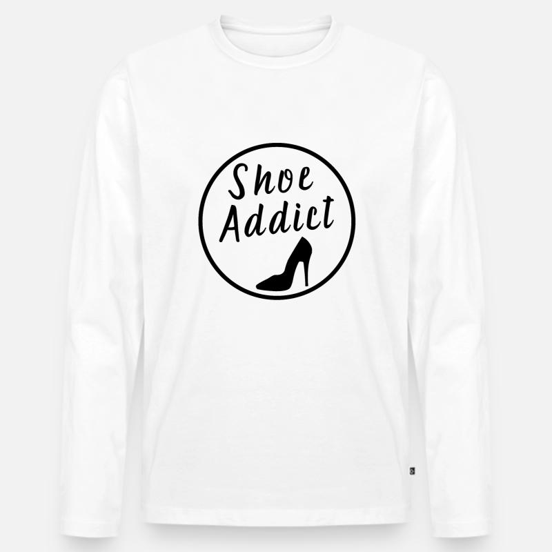 Schuh Süchtig Shoe Addict - Männer Premium Bio Langarmshirt - Weiß