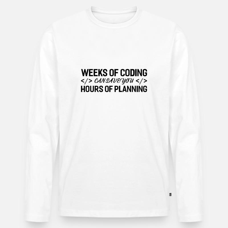 Programmierer Wochen Von Coding - Männer Premium Bio Langarmshirt - Weiß