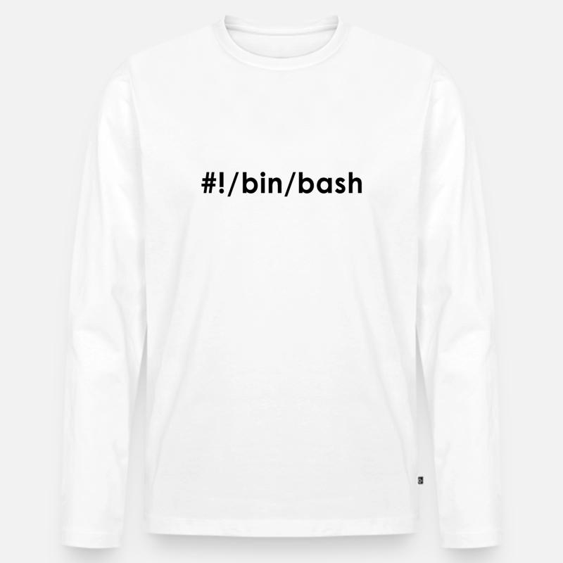 Programmeur Admin Devops Linux Bash - T-shirt manches longues Premium bio Homme - blanc