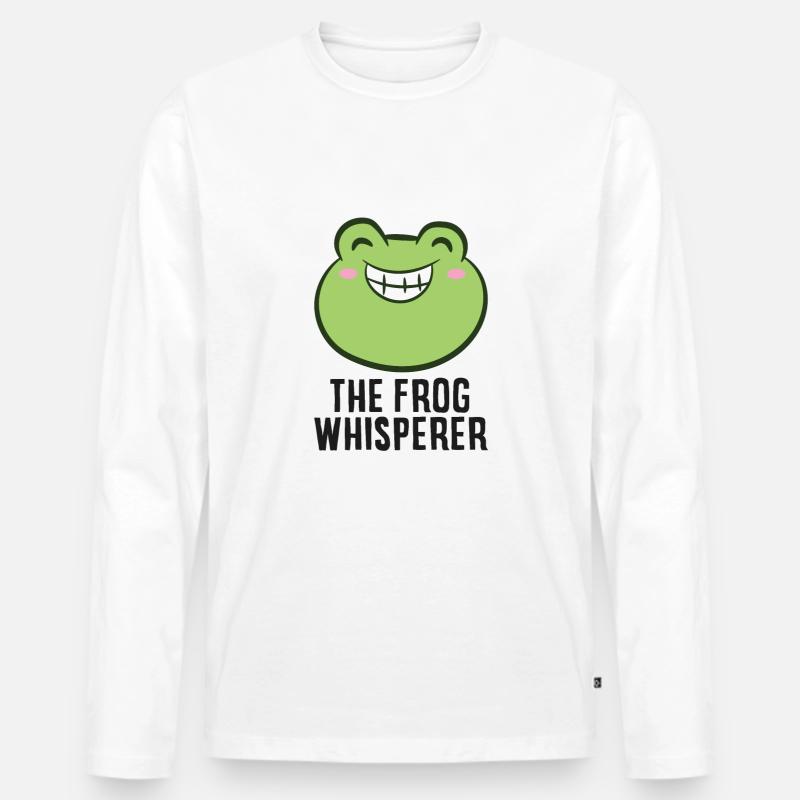 Frosch Flüsterer - Männer Premium Bio Langarmshirt - Weiß