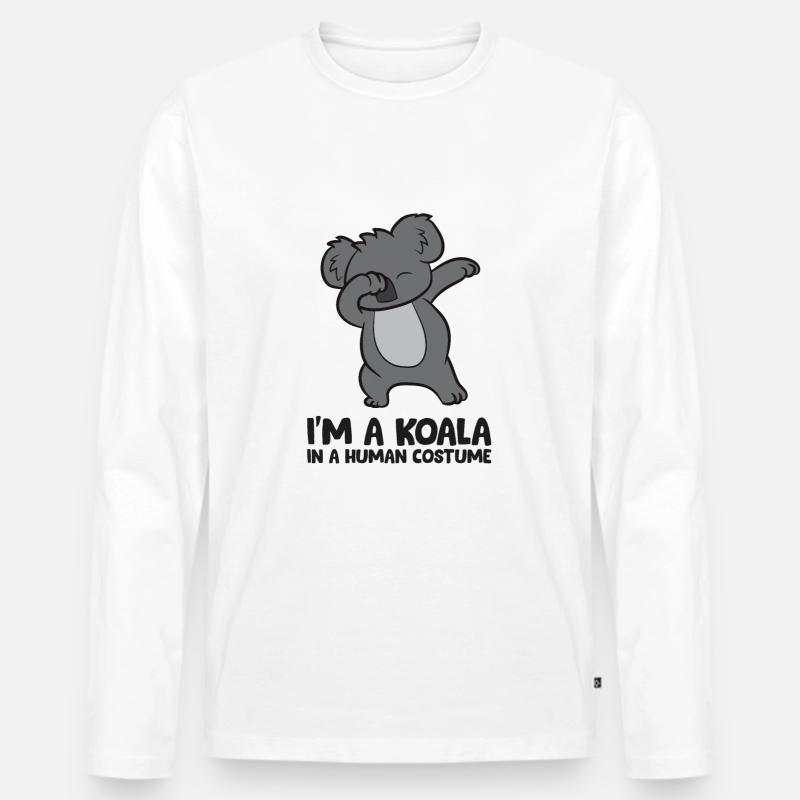 Ich bin ein Koala in einem menschlichen Kostüm - Männer Premium Bio Langarmshirt - Weiß