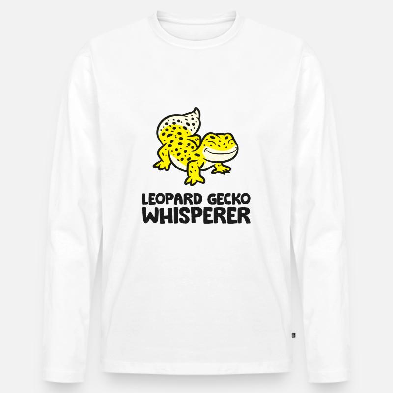 Leopardgecko-Flüsterer Reptilien - Männer Premium Bio Langarmshirt - Weiß