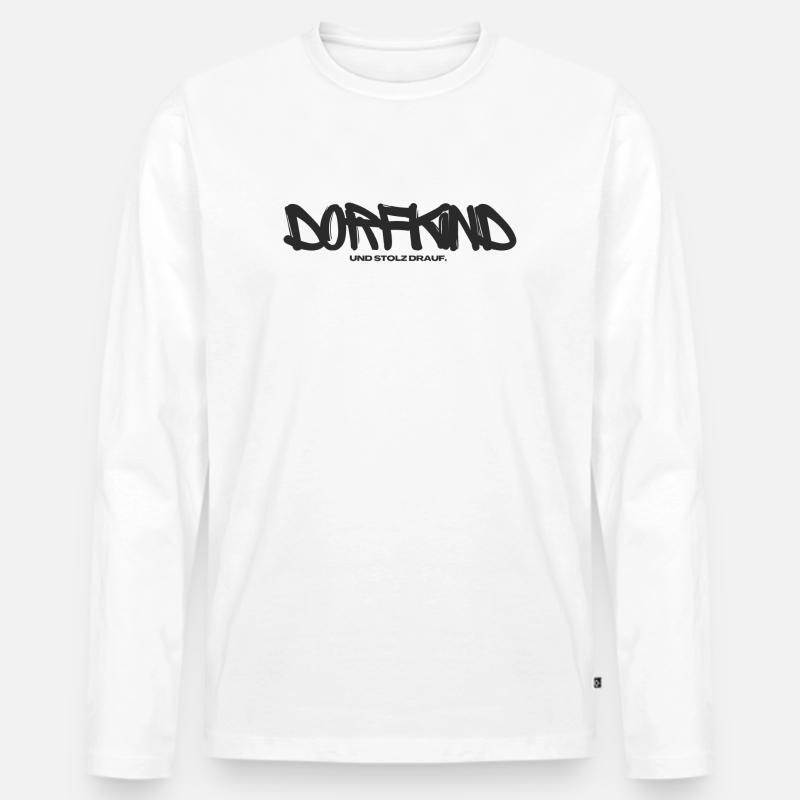 Dorfkind  - Männer Premium Bio Langarmshirt - Weiß