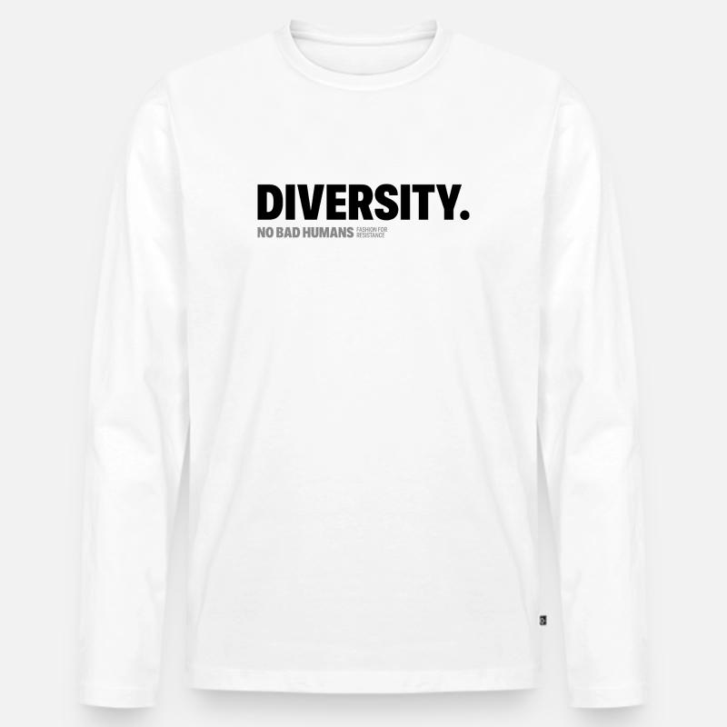 Diversity - Männer Premium Bio Langarmshirt - Weiß