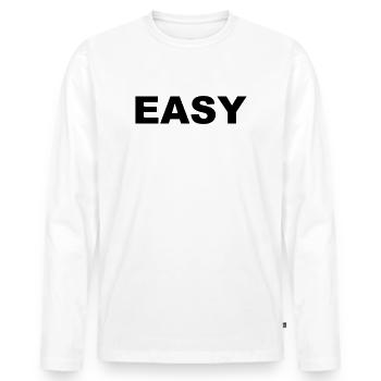 Easy - Men's Premium Organic Long Sleeve Shirt - white - Front - Nico (187cm)