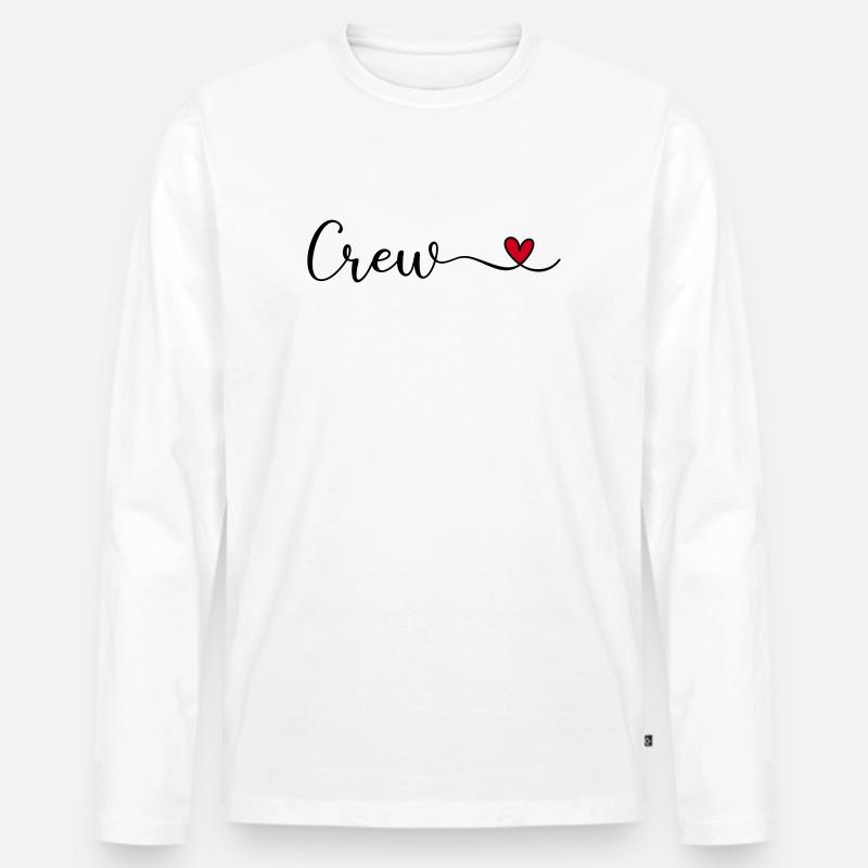 Equipaggio con Heart Design - Maglia a manica lunga ecologica premium da uomo - bianco