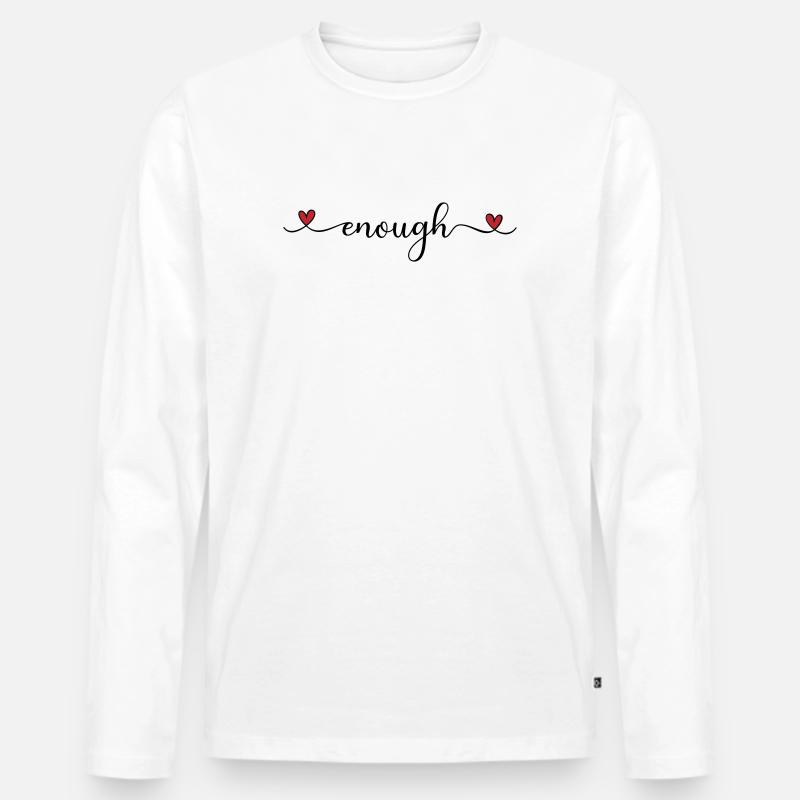 genug - Männer Premium Bio Langarmshirt - Weiß
