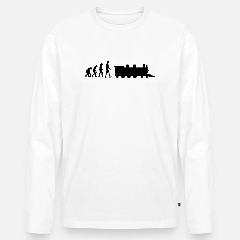 Eisenbahner / Eisenbahnen / Eisenbahn / Bahn - Männer Premium Bio Langarmshirt - Weiß