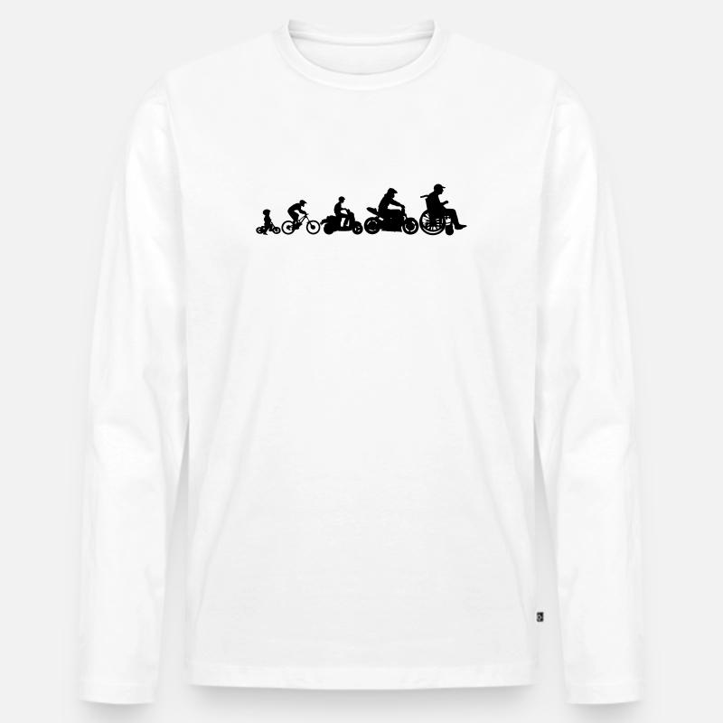 Evolution 2 Laufräder - Männer Premium Bio Langarmshirt - Weiß