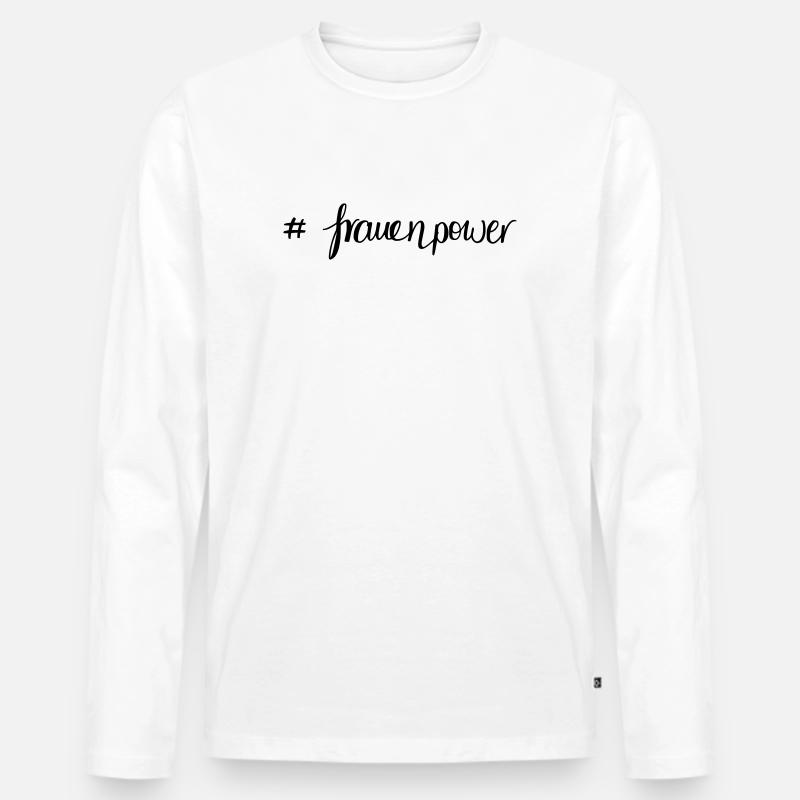 frauenpower - Männer Premium Bio Langarmshirt - Weiß