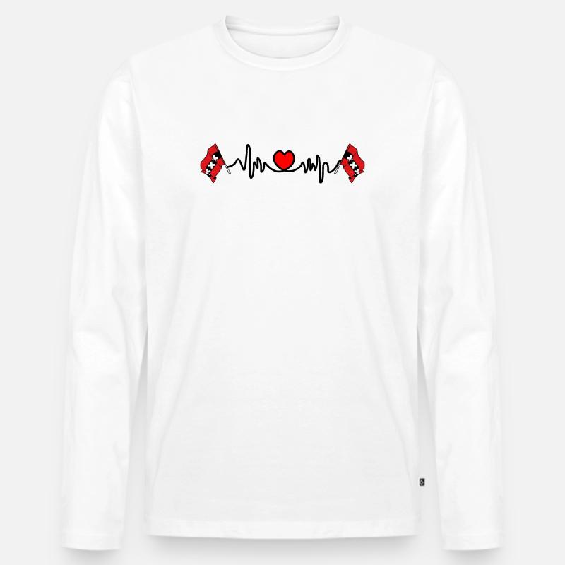 Herzfrequenz-Cardio für Amsterdam - Männer Premium Bio Langarmshirt - Weiß