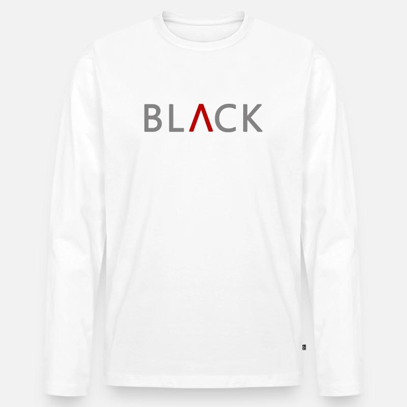 BLACK mit Stil - Männer Premium Bio Langarmshirt - Weiß