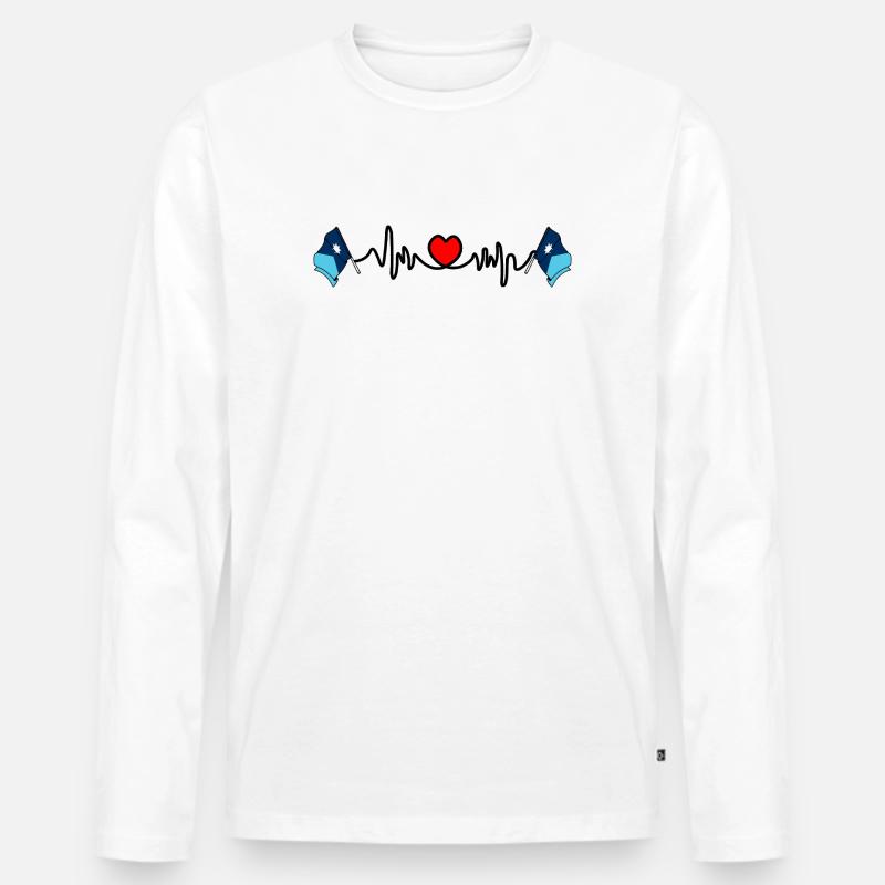 Herzfrequenz-Cardio für Minnesota - Männer Premium Bio Langarmshirt - Weiß