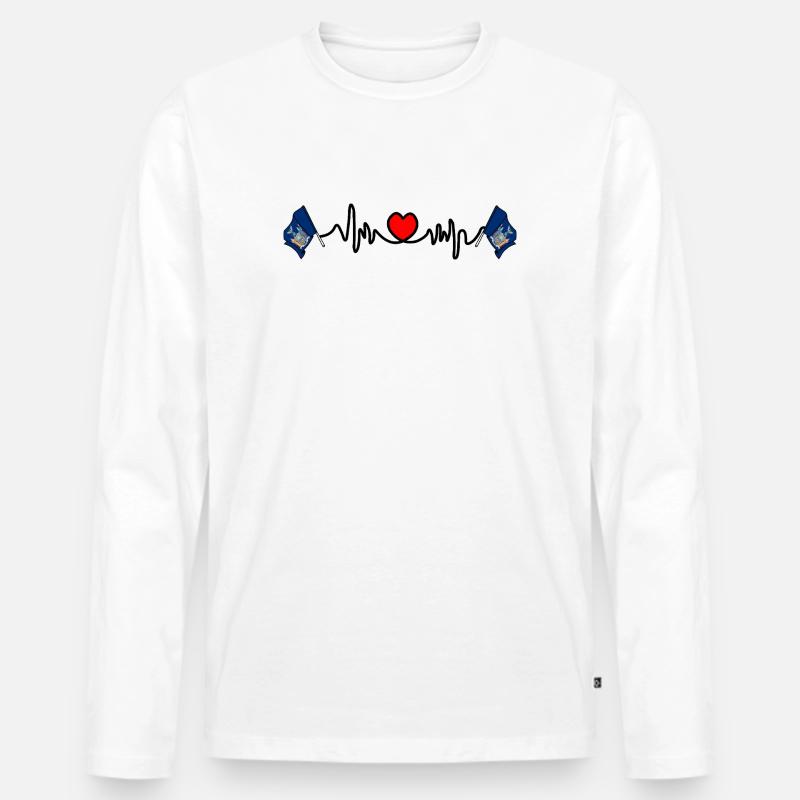 Herzfrequenz-Cardio für New York - Männer Premium Bio Langarmshirt - Weiß