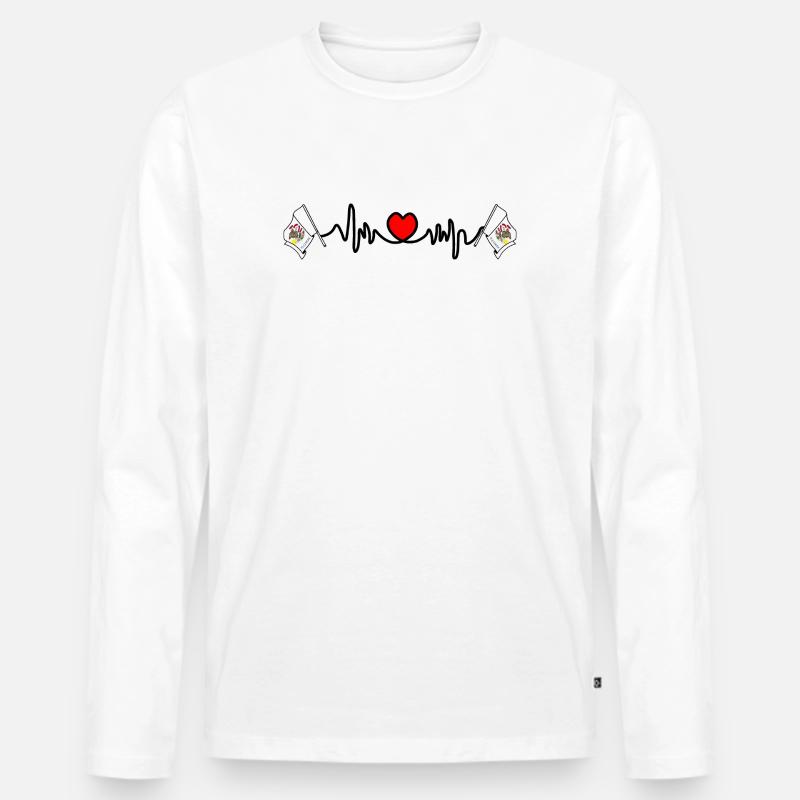 Herzfrequenz-Cardio für Illinois - Männer Premium Bio Langarmshirt - Weiß
