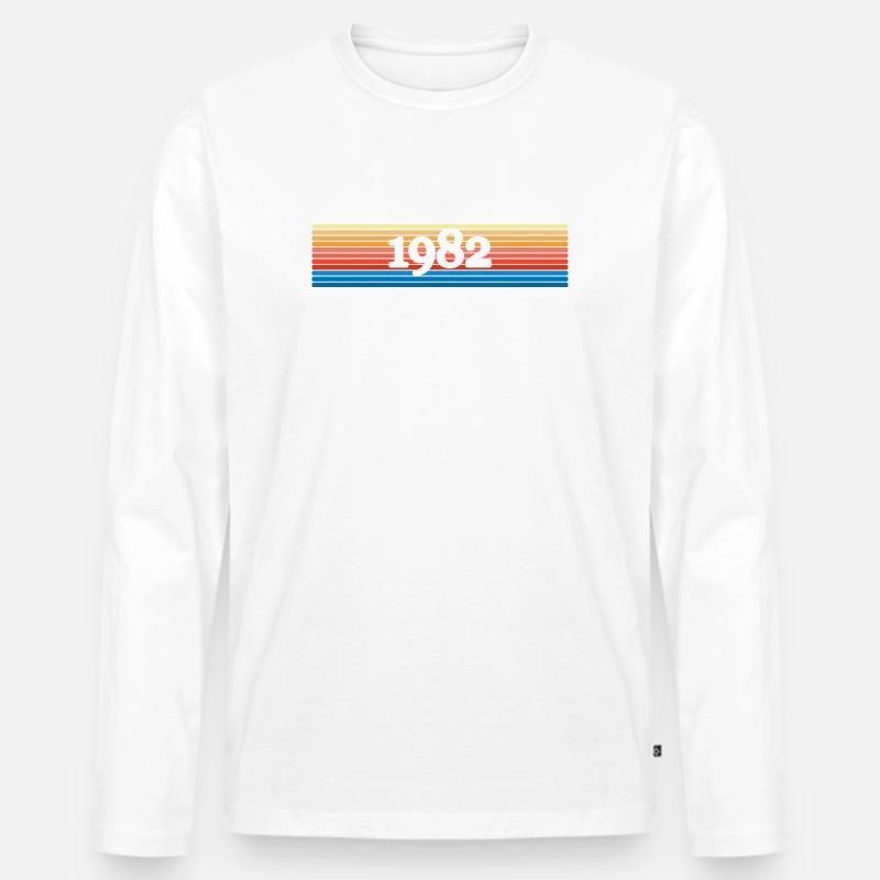 1982 - Männer Premium Bio Langarmshirt - Weiß