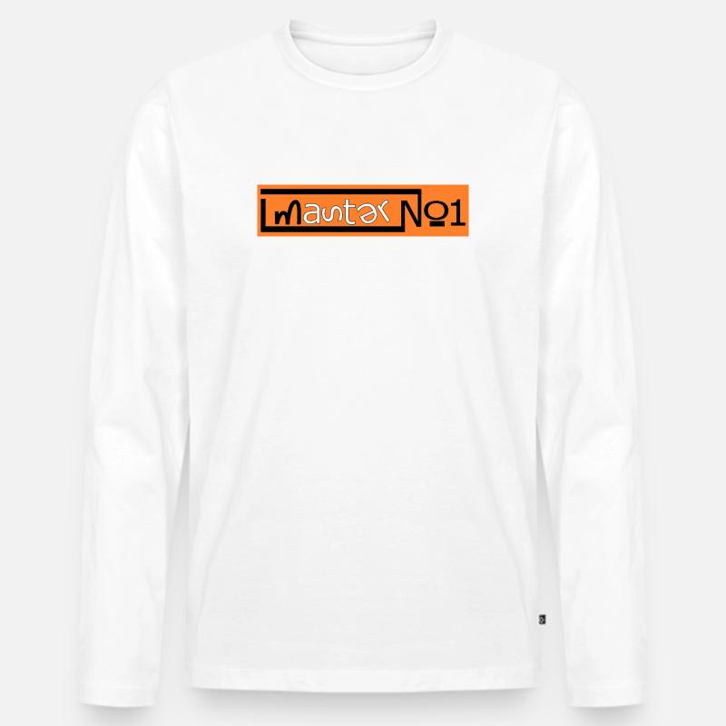 Meister Nummer Eins - Männer Premium Bio Langarmshirt - Weiß