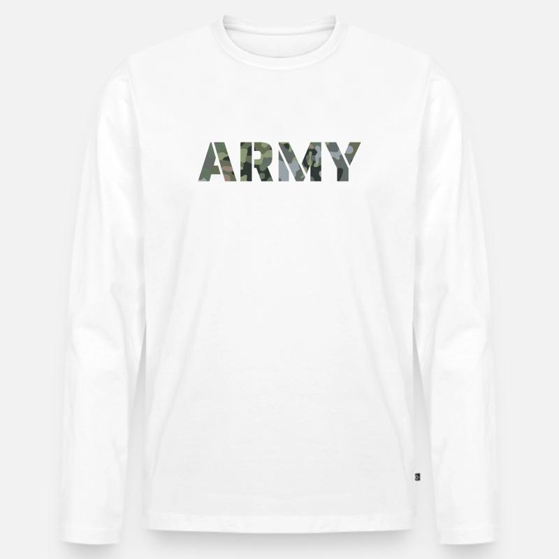 ARMY NL NFP Tarnmuster - Männer Premium Bio Langarmshirt - Weiß