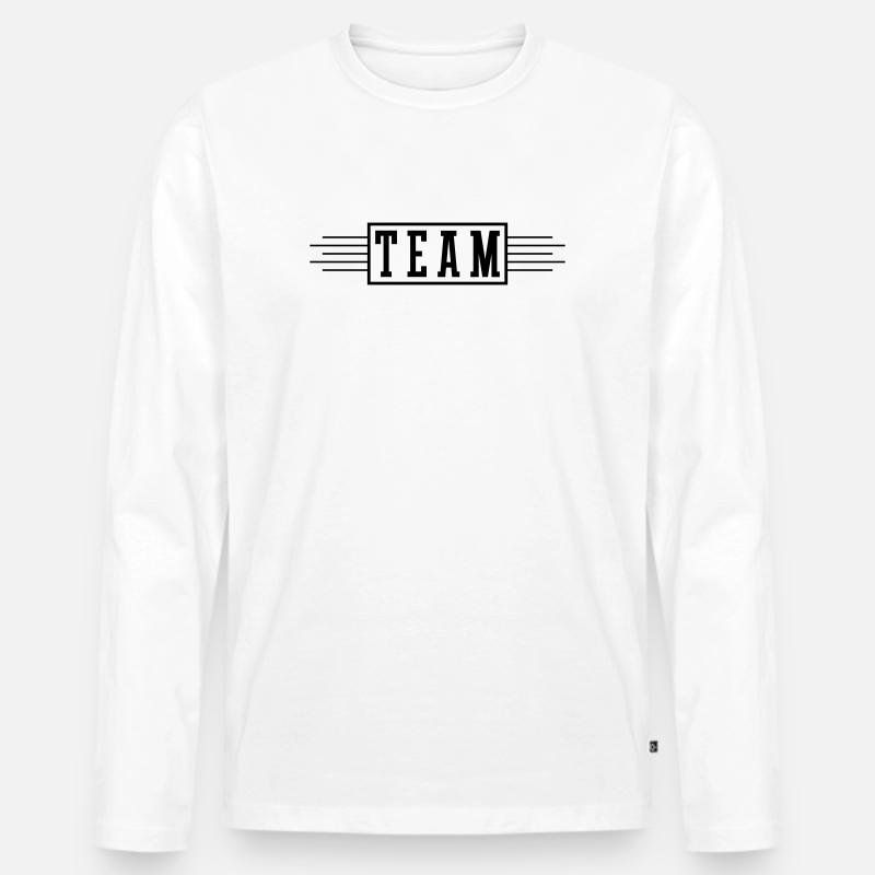 Team Strich - Männer Premium Bio Langarmshirt - Weiß