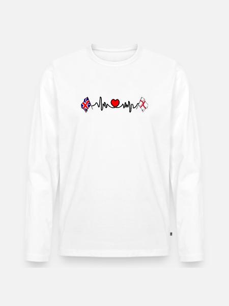 City of London & UK Heartbeat - Men's Premium Organic Long Sleeve Shirt - white