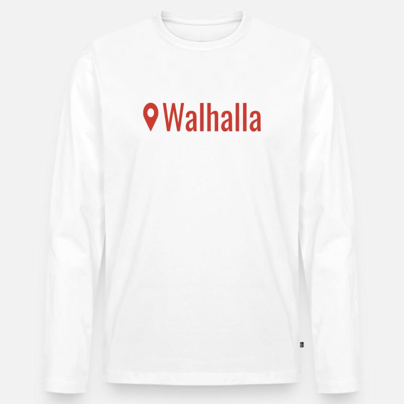 Wikinger Standort Walhalla  - Männer Premium Bio Langarmshirt - Weiß