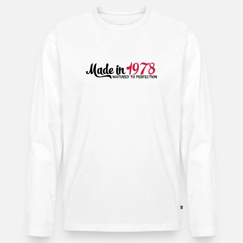 1978 - Männer Premium Bio Langarmshirt - Weiß