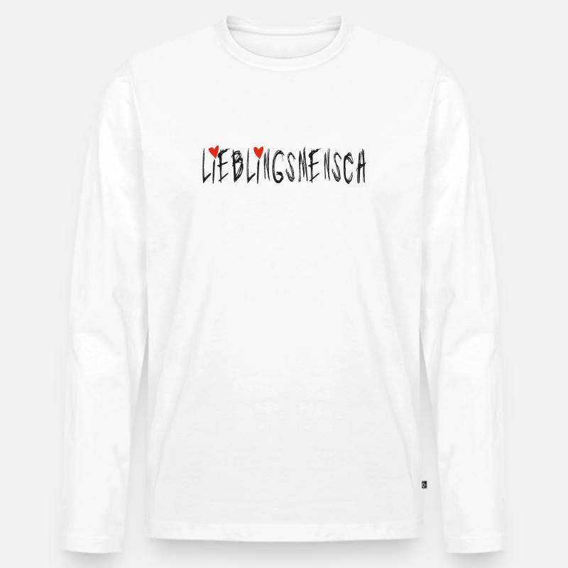 Lieblingsmensch - Partner, Ehemann, Liebe, Freund - Männer Premium Bio Langarmshirt - Weiß