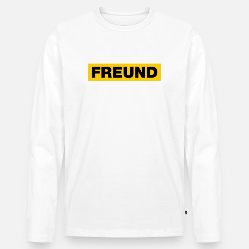 Freund - Männer Premium Bio Langarmshirt - Weiß