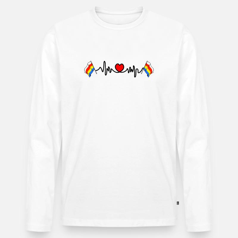 Herzfrequenz-Cardio für Podlachien - Männer Premium Bio Langarmshirt - Weiß