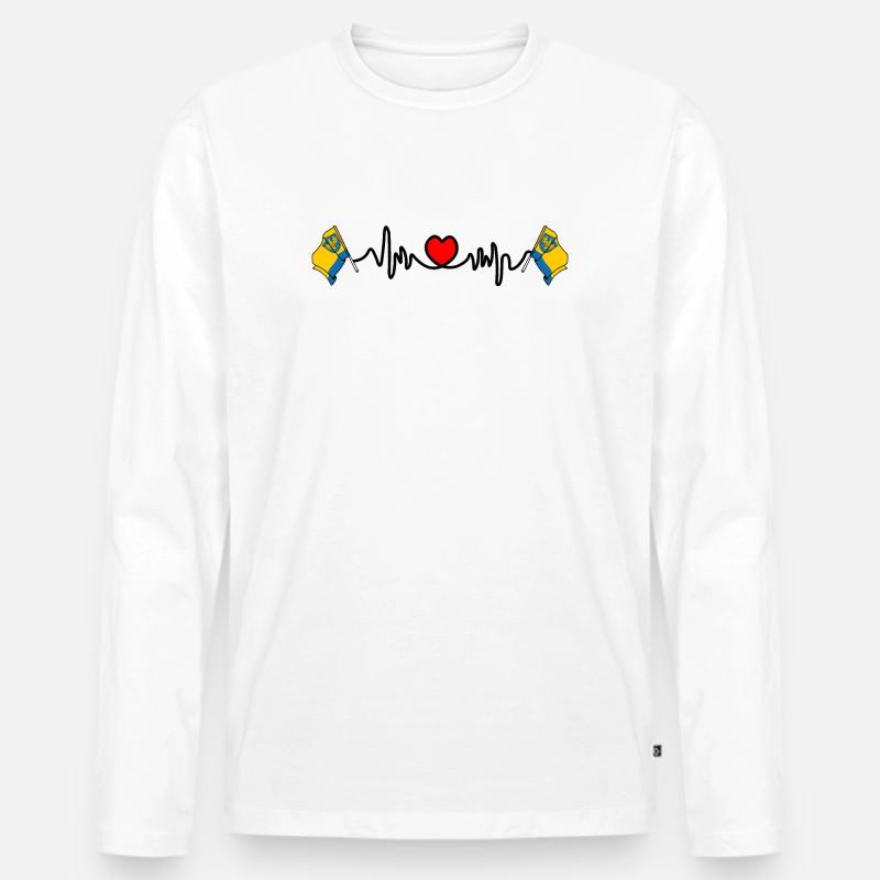 Herzfrequenz-Cardio für Oppeln - Männer Premium Bio Langarmshirt - Weiß