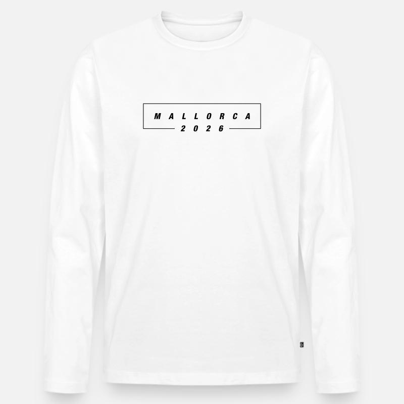 Mallorca 2026 - Männer Premium Bio Langarmshirt - Weiß