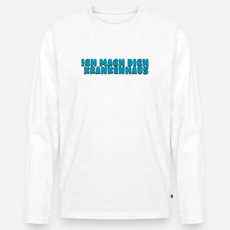 Ich mach dich Krankenhaus - Männer Premium Bio Langarmshirt - Weiß