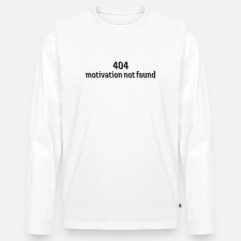 404 motivation not found depressionen schwach - Männer Premium Bio Langarmshirt - Weiß