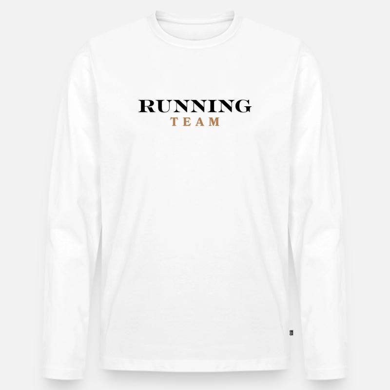 Running Team - Männer Premium Bio Langarmshirt - Weiß