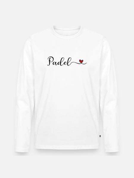 Padel Heart Design - Men's Premium Organic Long Sleeve Shirt - white