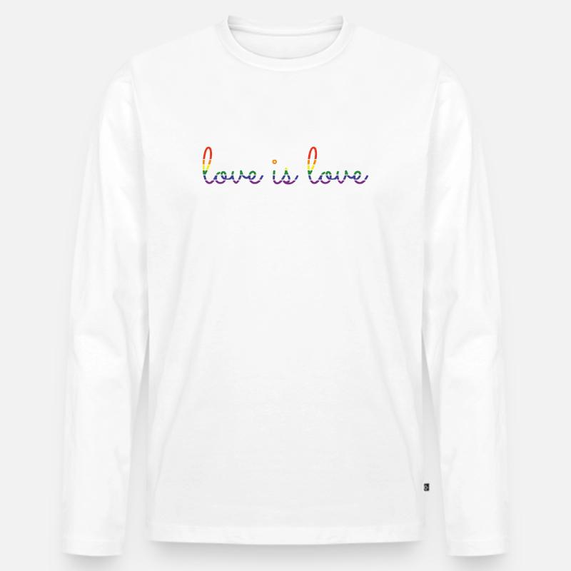 love is love - Männer Premium Bio Langarmshirt - Weiß