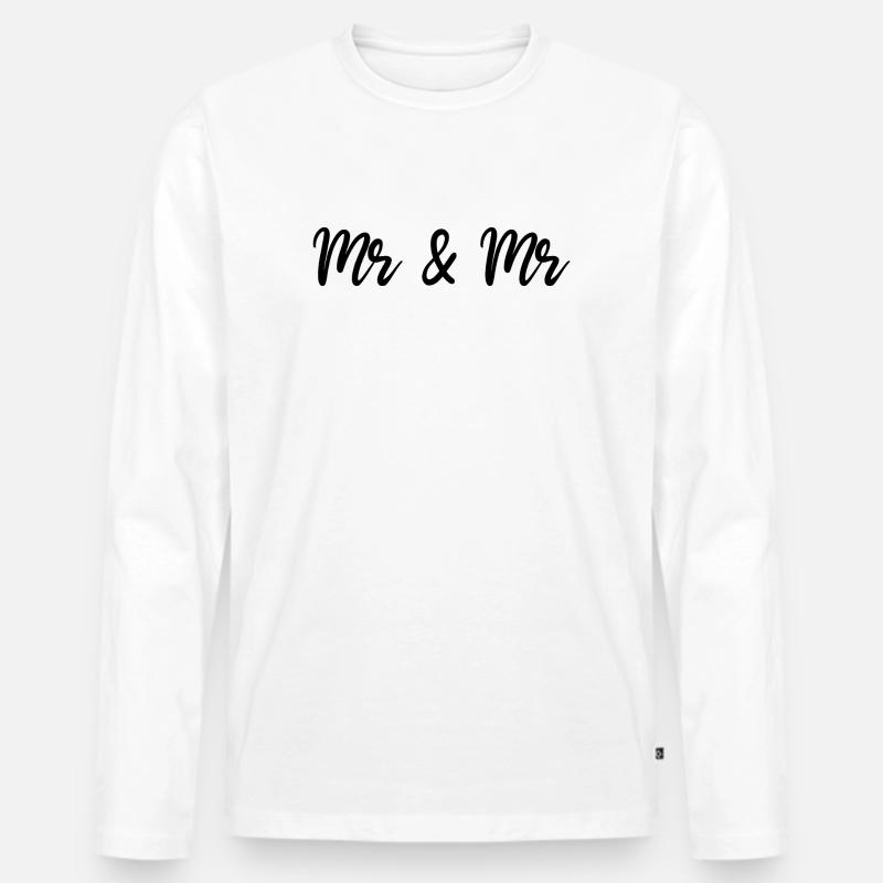 Mr & Mr - Männer Premium Bio Langarmshirt - Weiß