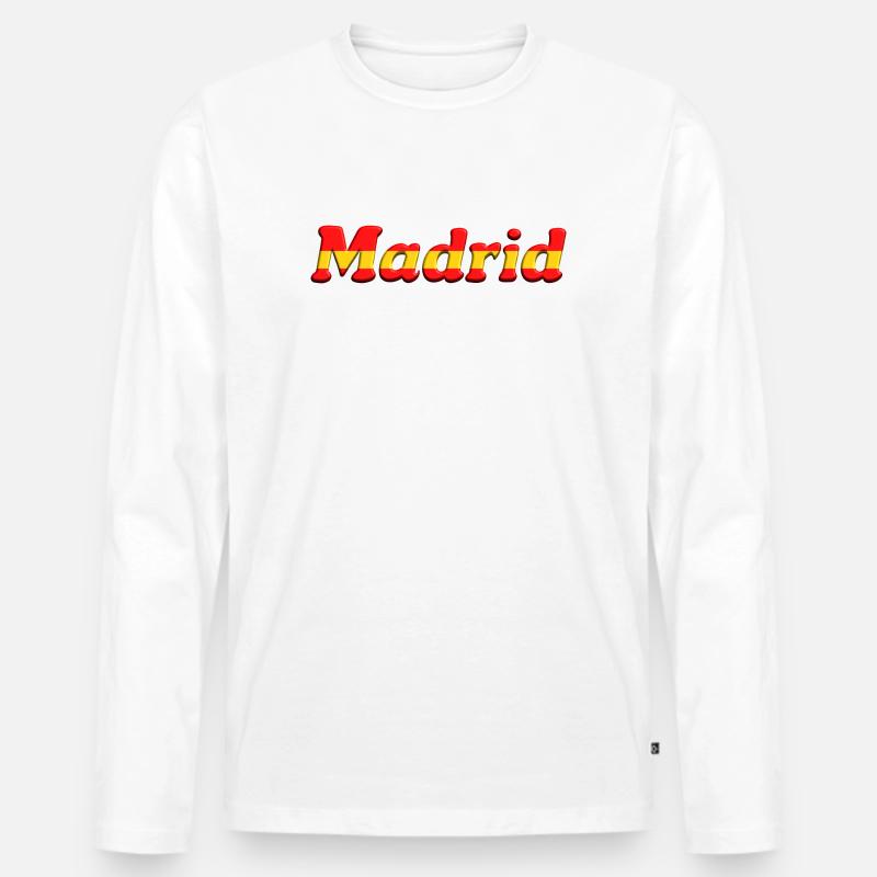 Madrid - Männer Premium Bio Langarmshirt - Weiß