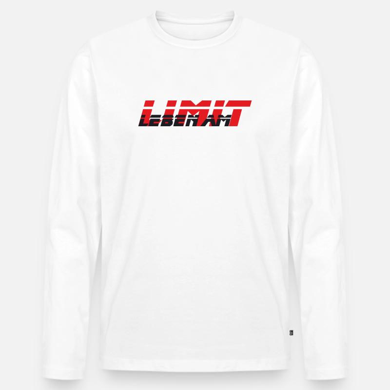Leben am Limit - Männer Premium Bio Langarmshirt - Weiß