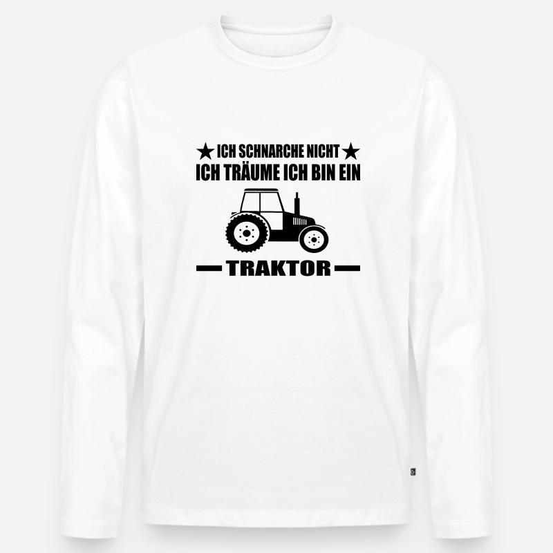 Traktor - Männer Premium Bio Langarmshirt - Weiß