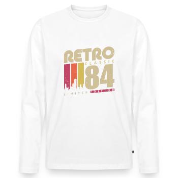 Rétro Classique 1984 Vintage Cadeau d’anniversaire - T-shirt manches longues Premium bio Homme - blanc - Devant - Nico (187cm)