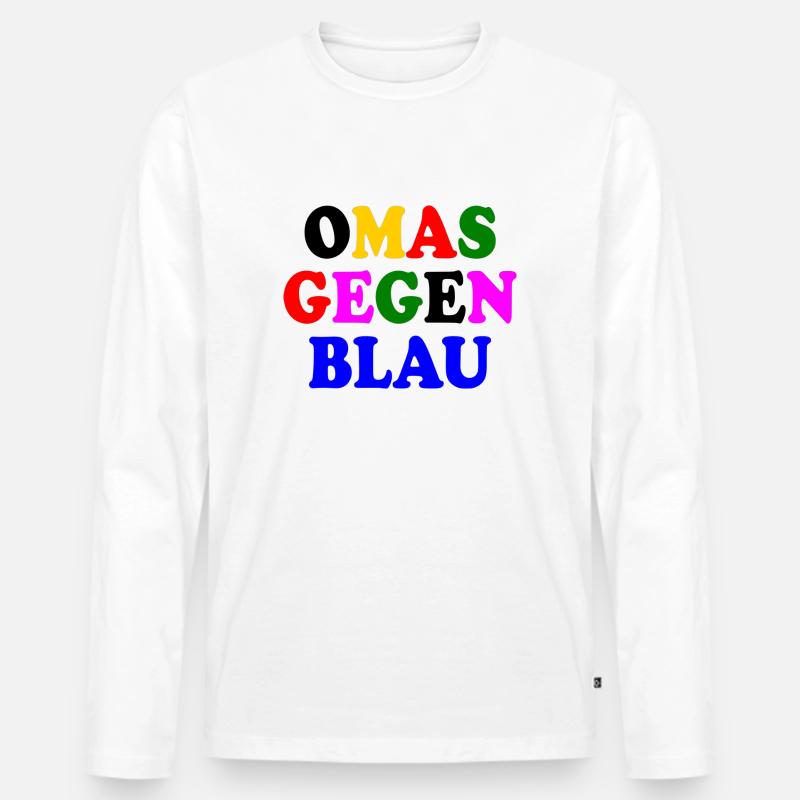 Omas gegen blau - Männer Premium Bio Langarmshirt - Weiß