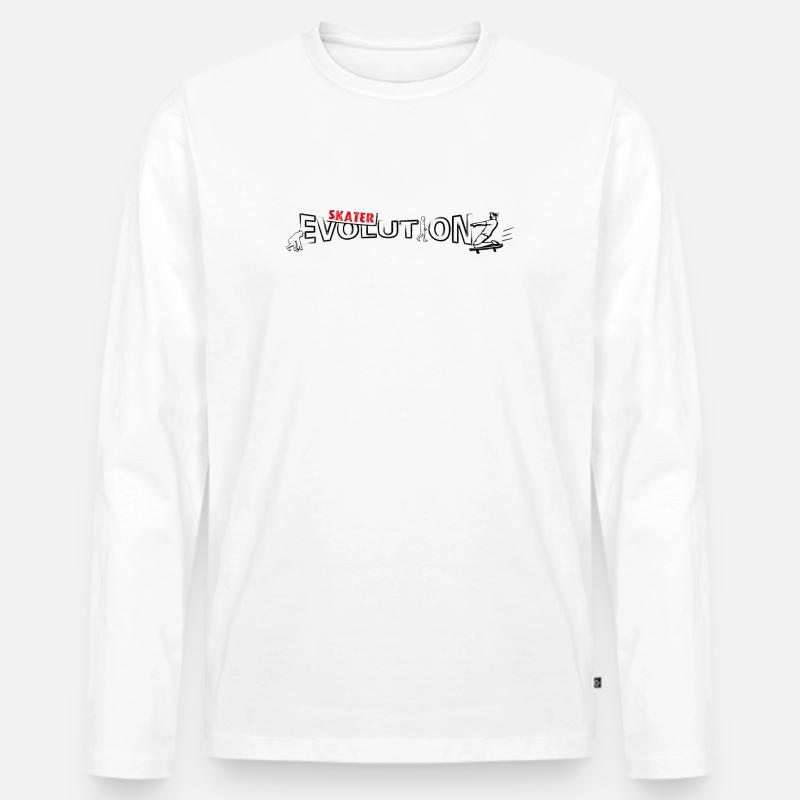 Skateboarder Design | Skate-Evolution - Männer Premium Bio Langarmshirt - Weiß
